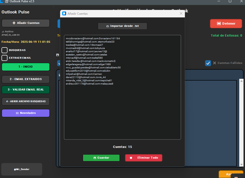💎OUTLOOK PULSE💎 Extractor de Emails