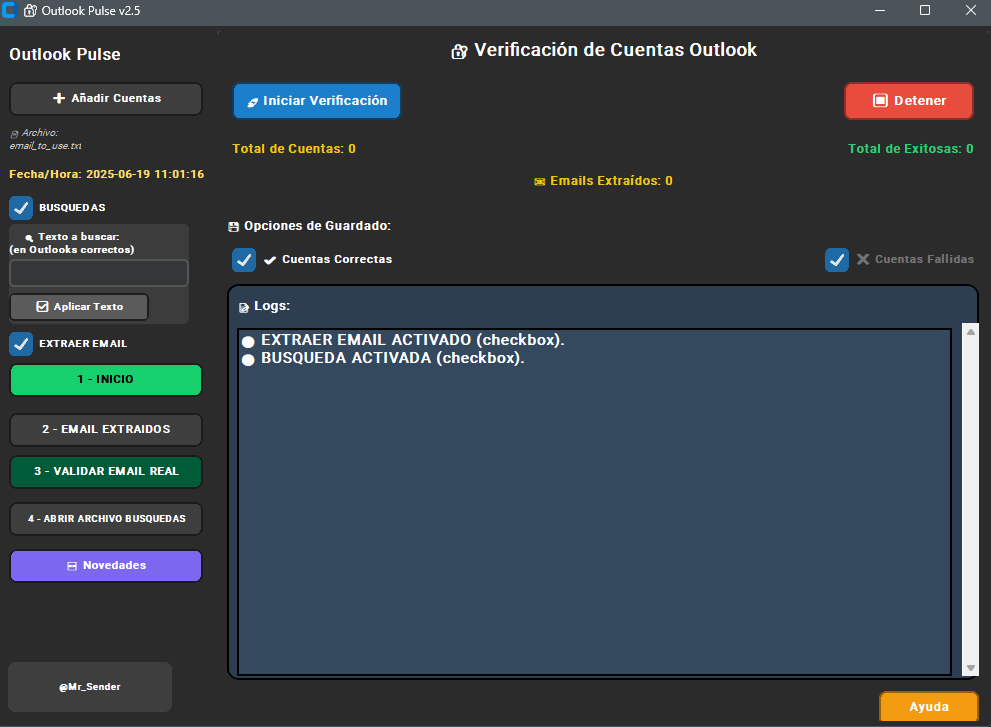 💎OUTLOOK PULSE💎 Extractor de Emails