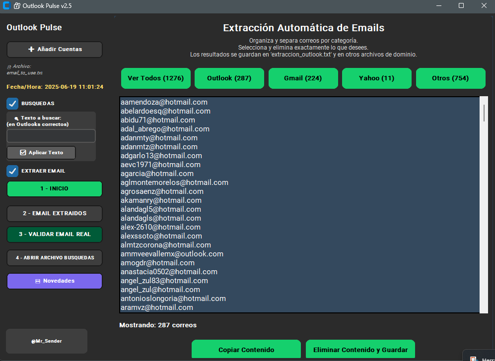 💎OUTLOOK PULSE💎 Extractor de Emails