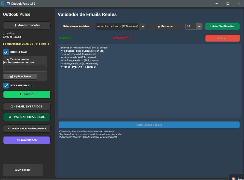💎OUTLOOK PULSE💎 Extractor de Emails